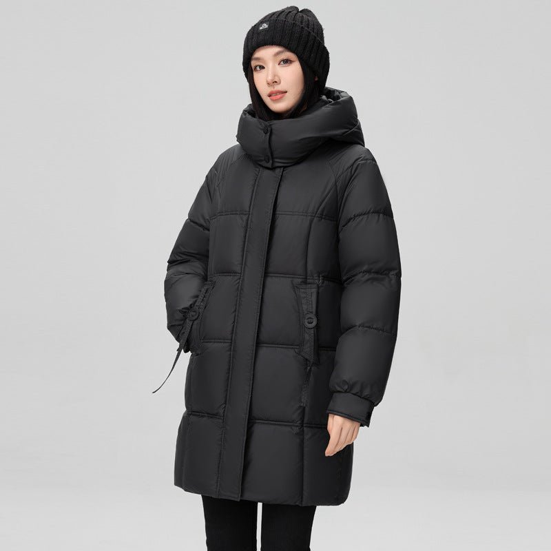 Plus Size Down Cotton-padded Coat Female New Cotton Jacket $65.50 Dana Fashion Color: Black Size: 3XL Women's clothing Product information: Pattern: solid color Color: purplish red, khaki, Brown, creamy-white, Black Size: M,L,XL,XXL,3XL Version: Loose Sty
