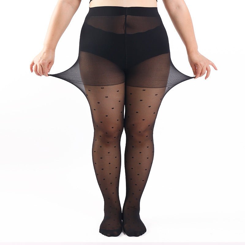 Plus Size Polka Dot Romper Stockings $18.90 Dana Fashion Color: Black Size: 2XL Women's clothing Product information: Pattern: polka dot, 3D effect Thickness: thin Color: Black Sock length: romper Main fabric composition: Nylon Size: XL,2XL,3XL,4XL Functi