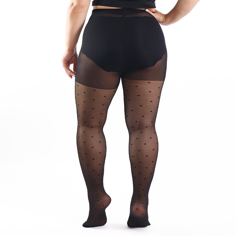Plus Size Polka Dot Romper Stockings $18.90 Dana Fashion Color: Black Size: 2XL Women's clothing Product information: Pattern: polka dot, 3D effect Thickness: thin Color: Black Sock length: romper Main fabric composition: Nylon Size: XL,2XL,3XL,4XL Functi