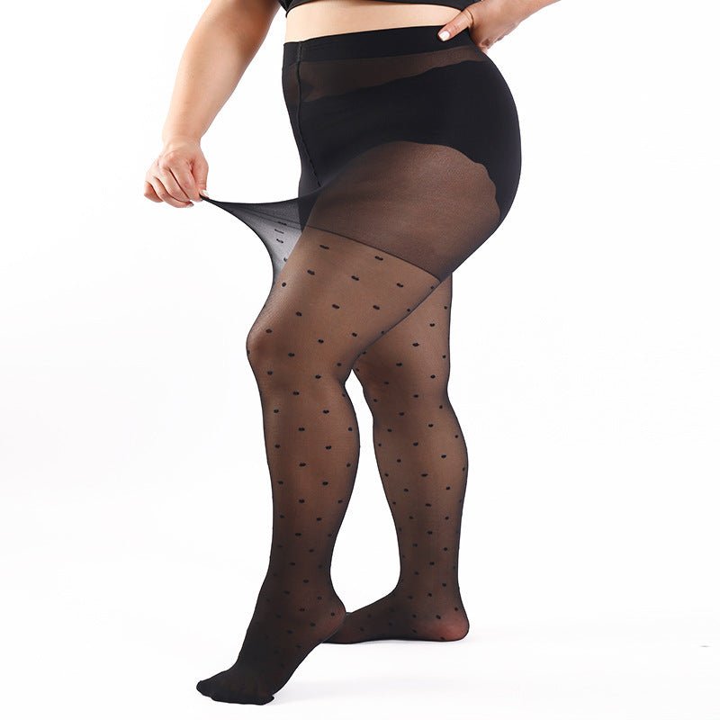Plus Size Polka Dot Romper Stockings $18.90 Dana Fashion Color: Black Size: 2XL Women's clothing Product information: Pattern: polka dot, 3D effect Thickness: thin Color: Black Sock length: romper Main fabric composition: Nylon Size: XL,2XL,3XL,4XL Functi