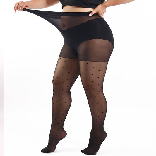 Plus Size Polka Dot Romper Stockings $18.90 Dana Fashion Color: Black Size: 2XL Women's clothing Product information: Pattern: polka dot, 3D effect Thickness: thin Color: Black Sock length: romper Main fabric composition: Nylon Size: XL,2XL,3XL,4XL Functi