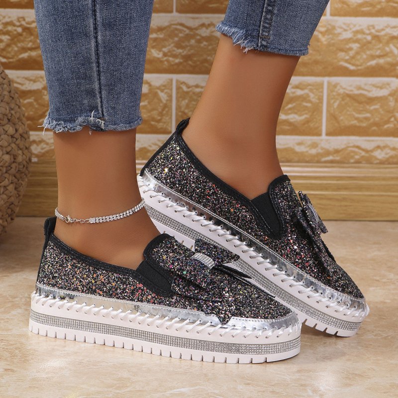 Plus Size Rhinestone Platform Loafers Women $59.50 Dana Fashion Color: Black Colorful Size: 36 Women's shoes Product information: Pattern: solid color Lining material: Microfiber Color: Pink colorful, black colorful, Golden colorful, red colorful, blue co
