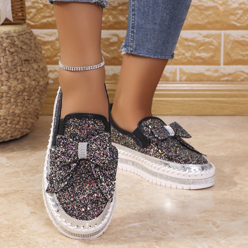 Plus Size Rhinestone Platform Loafers Women $59.50 Dana Fashion Color: Black Colorful Size: 36 Women's shoes Product information: Pattern: solid color Lining material: Microfiber Color: Pink colorful, black colorful, Golden colorful, red colorful, blue co