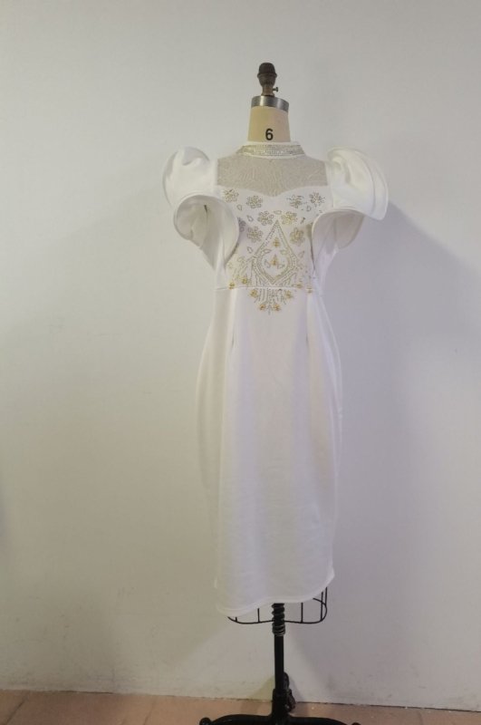 Plus Size Ruffled Sleeves High Waist Temperament Mid-length Dress $75.50 Dana Fashion Color: White Size: L Women's clothing Product information: Pattern: solid color Skirt-type: One-Step skirt Color: White Waist Type: Mid waist Size: S,M,L,XL,XXL,XXXL Sty