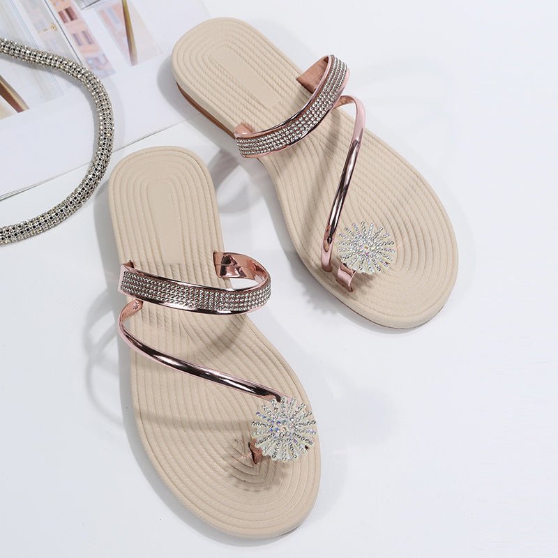 Plus Size Sandals For Women Summer $31.92 Dana Fashion Color: Rose Gold Size: 35 Women's shoes Product information: Pattern: rhinestone flowers Lining material: imitation leather Size: 35,36,37,38,39,40,41,42,43 Sole craft: viscose shoes Sole material: ru
