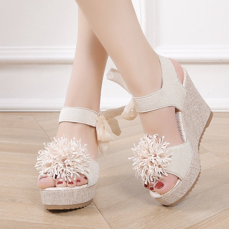 Plus Size Sandals Women's Platform Wedge Peep Toe Korean Style Platform $40.94 Dana Fashion Color: Beige Size: 35 Women's shoes Product information: Lining material: PU Scaffold shape: round head Color: black, pink, beige Upper material: cloth cover Size: