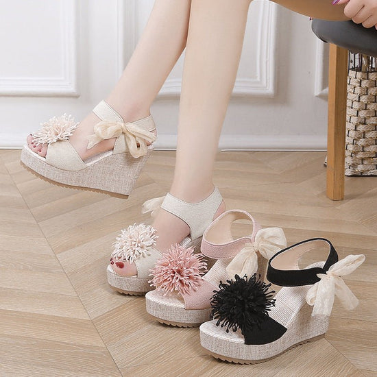 Plus Size Sandals Women's Platform Wedge Peep Toe Korean Style Platform $40.94 Dana Fashion Color: Beige Size: 35 Women's shoes Product information: Lining material: PU Scaffold shape: round head Color: black, pink, beige Upper material: cloth cover Size: