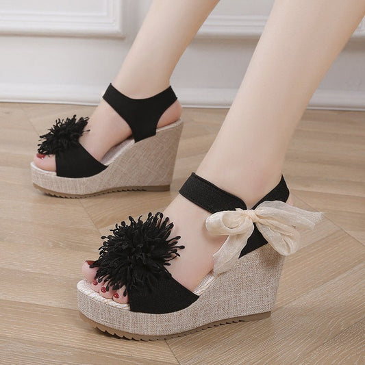 Plus Size Sandals Women's Platform Wedge Peep Toe Korean Style Platform $40.94 Dana Fashion Color: Beige Size: 35 Women's shoes Product information: Lining material: PU Scaffold shape: round head Color: black, pink, beige Upper material: cloth cover Size: