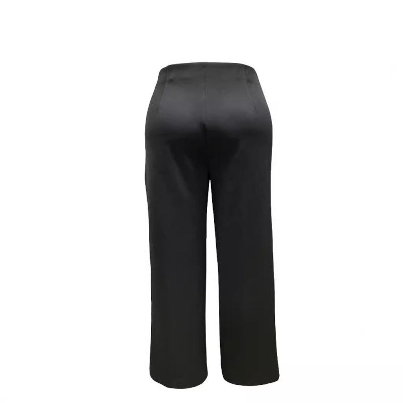 Plus Size Women's Casual Tight Straight-leg Trousers $46.00 Dana Fashion Color: Black Size: 2XL Women's clothing Product information: Thickness: medium Fabric name: health cloth Color: Black Elasticity: Micro-elastic Main fabric composition: Polyester (po
