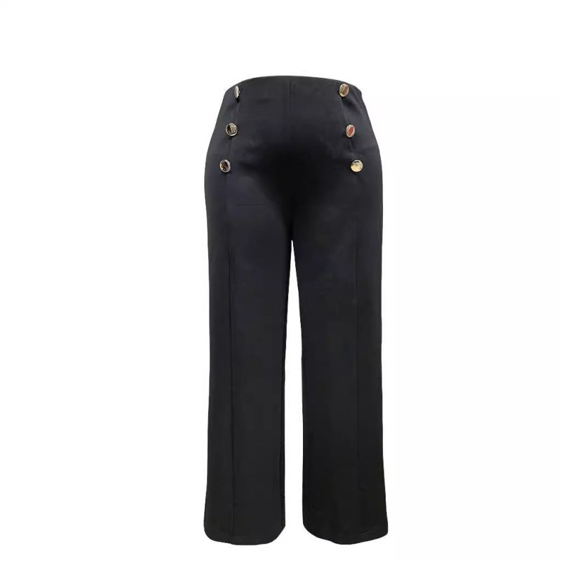 Plus Size Women's Casual Tight Straight-leg Trousers $46.00 Dana Fashion Color: Black Size: 2XL Women's clothing Product information: Thickness: medium Fabric name: health cloth Color: Black Elasticity: Micro-elastic Main fabric composition: Polyester (po