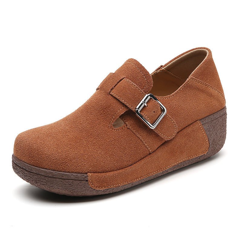 Plus Size Women's Platform Shoes Slip-on $58.86 Dana Fashion Color: Coffee Size: 35 Women's shoes Product information: Color: black, gray, yellow, coffee, beige, brown Heel height: mid heel (3-5CM) Size: 35, 36, 37, 38, 39, 40, 41, 42 Sole material: Polyu