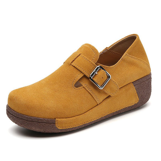 Plus Size Women's Platform Shoes Slip-on $58.86 Dana Fashion Color: Yellow Size: 35 Women's shoes Product information: Color: black, gray, yellow, coffee, beige, brown Heel height: mid heel (3-5CM) Size: 35, 36, 37, 38, 39, 40, 41, 42 Sole material: Polyu