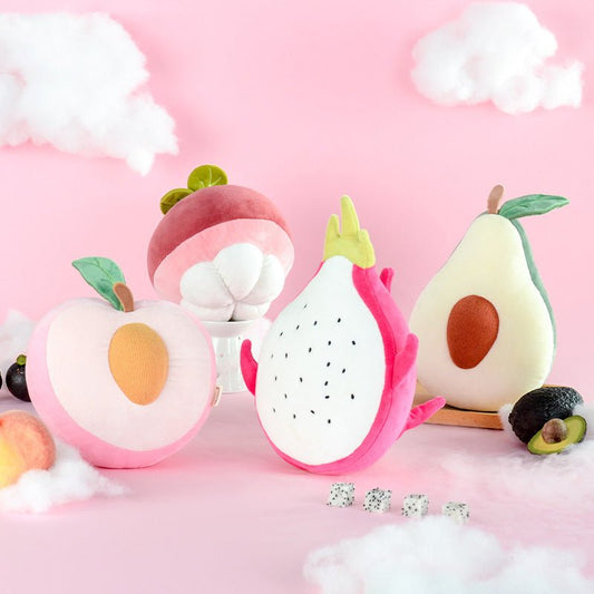 Plush fruit pillow toys creative Cushion Pillow Kawaii Fruit Peaches Stuffed Doll Toys For Children Birthday Gift $33.59 Dana Fashion Color: Avocado Size: L Toys & Hobbies Overview This plush toy made of soft cotton. The size is perfect for cuddling, with