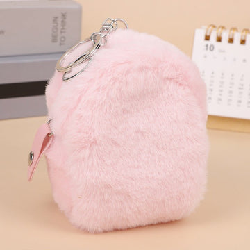 Plush Key Case Pink