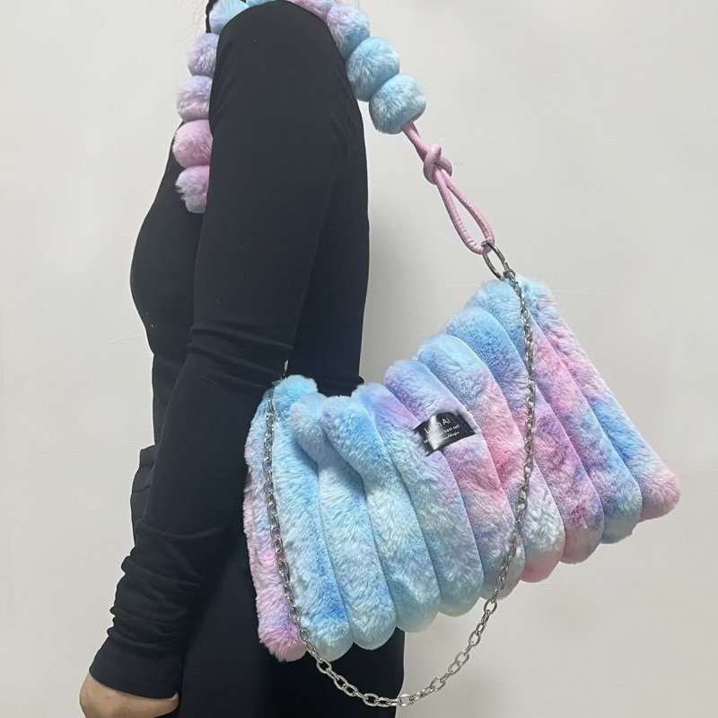 Plush Retro One-shoulder Crossbody Bag $45.63 Dana Fashion Color: Black Tie Color Bag MB Women's Bags Product information: Color: Black Tie color package MB, khaki MNB, color MB Material: Plush Suitcase shape: Horizontal Square Bag internal structure: zip