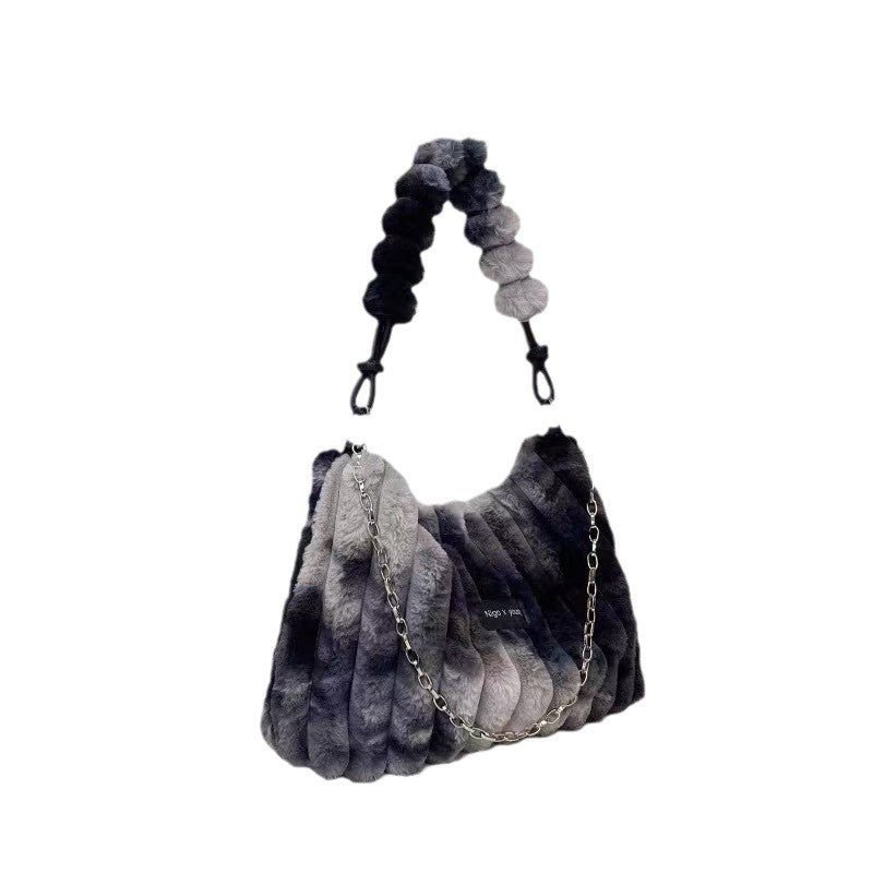 Plush Retro One-shoulder Crossbody Bag $45.63 Dana Fashion Color: Black Tie Color Bag MB Women's Bags Product information: Color: Black Tie color package MB, khaki MNB, color MB Material: Plush Suitcase shape: Horizontal Square Bag internal structure: zip