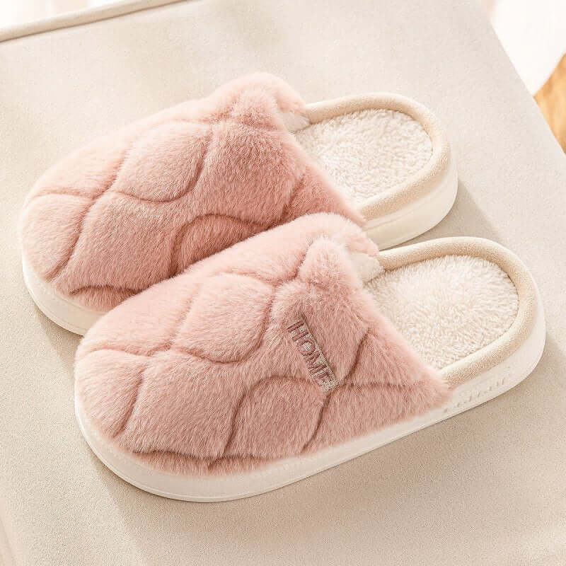 Plush Slippers Winter For Women Indoor Floor Bedroom Home Slipper Warm Solid House Shoes Men Couple $29.50 Dana Fashion Color: Pink Size: 36to37 Women's shoes Overview: Unique design, stylish and beautiful. Good material, comfortable feet. A variety of co