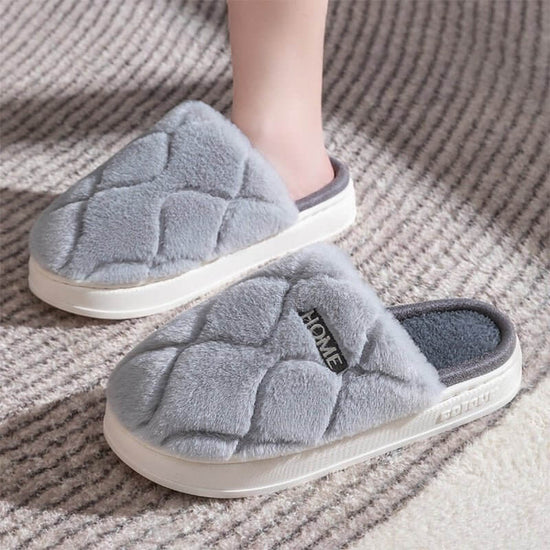 Plush Slippers Winter For Women Indoor Floor Bedroom Home Slipper Warm Solid House Shoes Men Couple $29.50 Dana Fashion Color: Khaki Size: 40to41 Women's shoes Overview: Unique design, stylish and beautiful. Good material, comfortable feet. A variety of c