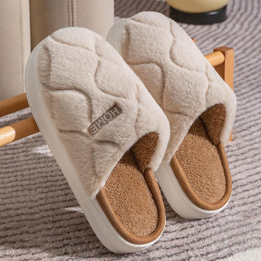 Plush Slippers Winter For Women Indoor Floor Bedroom Home Slipper Warm Solid House Shoes Men Couple $29.50 Dana Fashion Color: Khaki Size: 40to41 Women's shoes Overview: Unique design, stylish and beautiful. Good material, comfortable feet. A variety of c