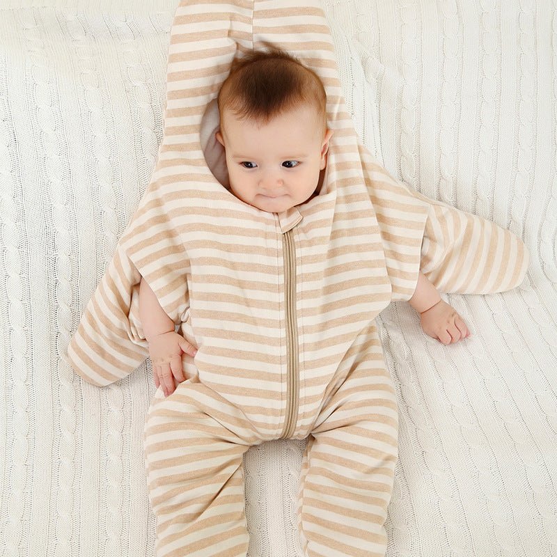 Plush thick sleeping bag $40.42 Dana Fashion Color: Khaki Baby Clothing Item No.: Starfish color cotton sleeping bag Product category: sleeping bag Brand: Ba Zi Rabbit Fabric: Pure cotton (95% and above) Pattern: stripes Applicable age: children Applicabl