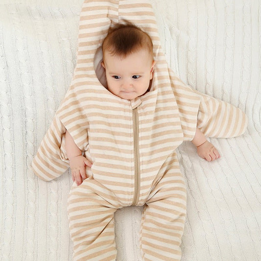 Plush thick sleeping bag $40.42 Dana Fashion Color: Khaki Baby Clothing Item No.: Starfish color cotton sleeping bag Product category: sleeping bag Brand: Ba Zi Rabbit Fabric: Pure cotton (95% and above) Pattern: stripes Applicable age: children Applicabl