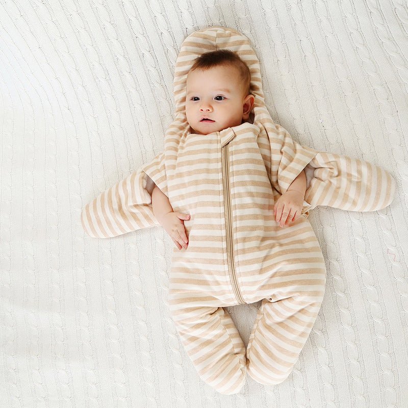 Plush thick sleeping bag $40.42 Dana Fashion Color: Khaki Baby Clothing Item No.: Starfish color cotton sleeping bag Product category: sleeping bag Brand: Ba Zi Rabbit Fabric: Pure cotton (95% and above) Pattern: stripes Applicable age: children Applicabl