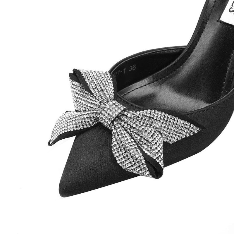 Pointed Toe Pumps Bow Sandals $53.99 Dana Fashion Color: Apricot Size: 34 Women's shoes Overview: Unique design, stylish and beautiful. Good material, comfortable feet. A variety of colors, any choice. Specification: Color: black, apricot, wine red Size: