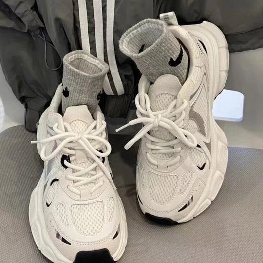 Polar Wave Versatile Mesh Platform Shoes Breathable Casual Sports $35.50 Dana Fashion Color: Beige size: 35 Women's shoes Product information: Color: Beige (wholesale to see real shot) Heel shape: Wedge Size: 35 standard size, 36 standard size, 37 standar