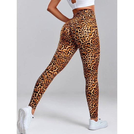 Polyester Women's Fashion Leopard Print Slim Fit Hip Raise Yoga Leggings Dance Pants $19.45 Dana Fashion Color: Brown Size: L Women's clothing Product information: Thickness: medium Fabric name: Polyester Color: Brown Elastic force: medium elastic Main fa