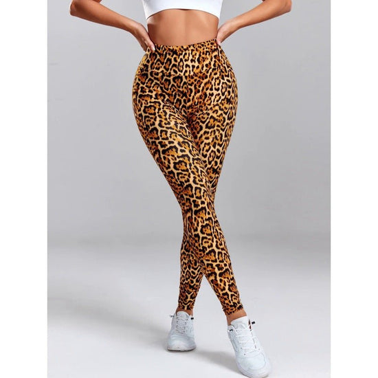 Polyester Women's Fashion Leopard Print Slim Fit Hip Raise Yoga Leggings Dance Pants $19.45 Dana Fashion Color: Brown Size: L Women's clothing Product information: Thickness: medium Fabric name: Polyester Color: Brown Elastic force: medium elastic Main fa