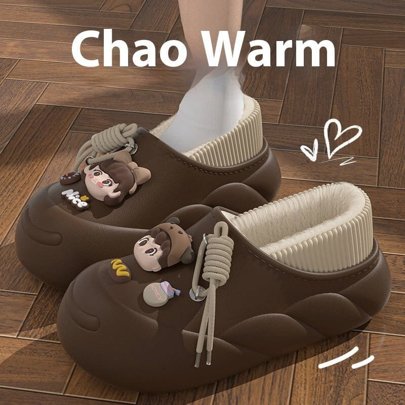 Poop Feeling Winter In Stock Soft Bottom Cartoon Waterproof Toe Cap Cotton Slippers $39.90 Dana Fashion Color: Brown Bag Heel Size: 36to37 Women's shoes Product information: Inner material: artificial wool Color: orange, black, brown, beige, orange-[bag h