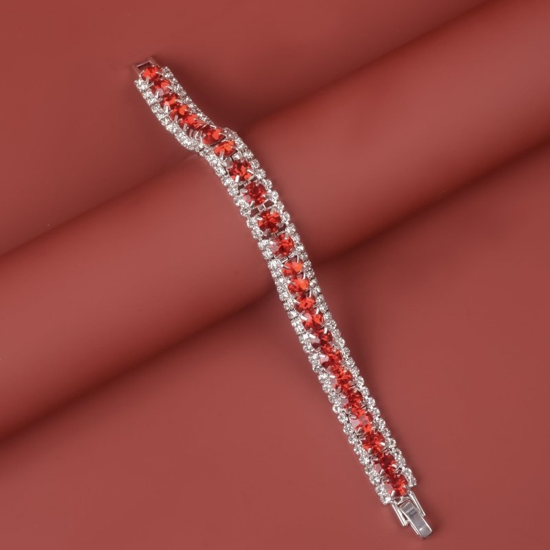 Popular Ornament Roman Rhinestone Bracelet $15.00 Dana Fashion Color: Silver Bright Red Women's Accessories Product information: Color: green, blue, white, silver sapphire blue, gray, AB color, Brown, Golden Green, grass green, Golden Rose Red, Golden whi