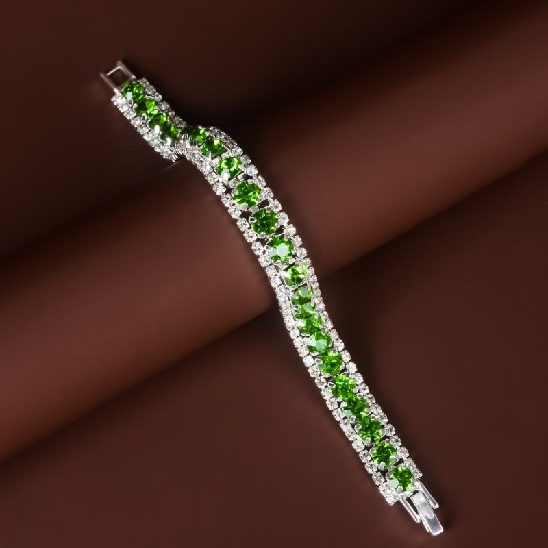 Popular Ornament Roman Rhinestone Bracelet $15.00 Dana Fashion Color: Grass Green Women's Accessories Product information: Color: green, blue, white, silver sapphire blue, gray, AB color, Brown, Golden Green, grass green, Golden Rose Red, Golden white dia