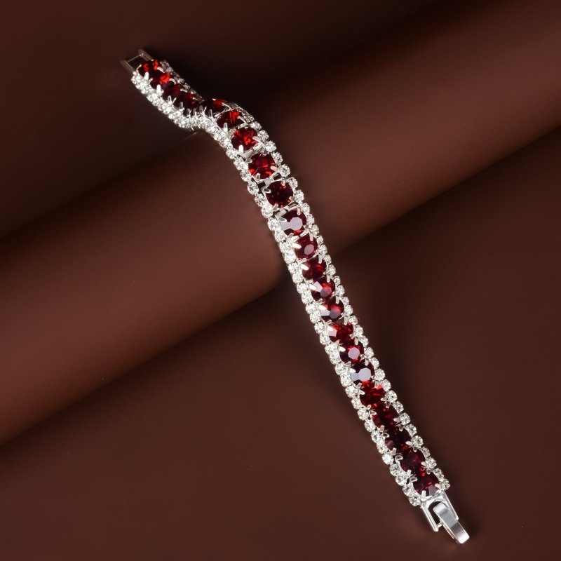 Popular Ornament Roman Rhinestone Bracelet $15.00 Dana Fashion Color: Silver Dark Red Women's Accessories Product information: Color: green, blue, white, silver sapphire blue, gray, AB color, Brown, Golden Green, grass green, Golden Rose Red, Golden white
