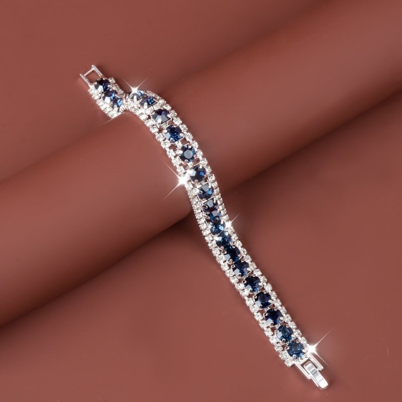 Popular Ornament Roman Rhinestone Bracelet $15.00 Dana Fashion Color: Silver Blue Black Women's Accessories Product information: Color: green, blue, white, silver sapphire blue, gray, AB color, Brown, Golden Green, grass green, Golden Rose Red, Golden whi