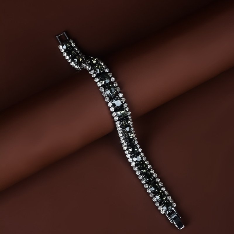 Popular Ornament Roman Rhinestone Bracelet $15.00 Dana Fashion Color: Gray Women's Accessories Product information: Color: green, blue, white, silver sapphire blue, gray, AB color, Brown, Golden Green, grass green, Golden Rose Red, Golden white diamond, s