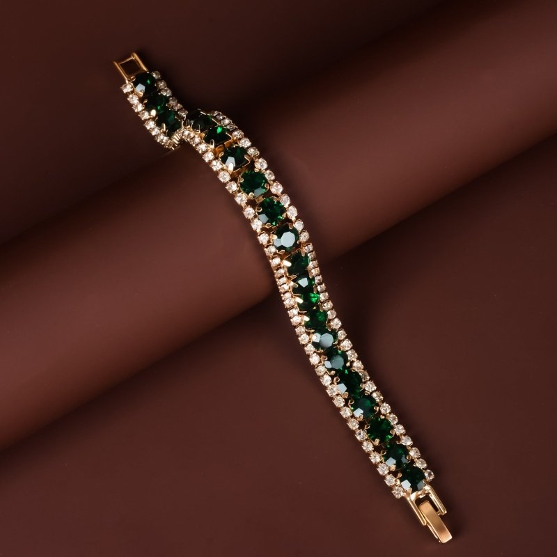 Popular Ornament Roman Rhinestone Bracelet $15.00 Dana Fashion Color: Golden Green Women's Accessories Product information: Color: green, blue, white, silver sapphire blue, gray, AB color, Brown, Golden Green, grass green, Golden Rose Red, Golden white di