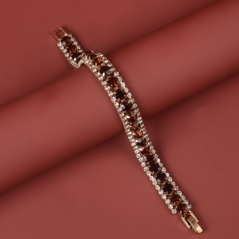 Popular Ornament Roman Rhinestone Bracelet $15.00 Dana Fashion Color: Golden Dark Coffee Women's Accessories Product information: Color: green, blue, white, silver sapphire blue, gray, AB color, Brown, Golden Green, grass green, Golden Rose Red, Golden wh