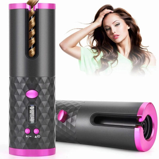 Portable Automatic Hair Curler, Ceramic Rotating Wireless Auto Curling Iron Wand, Portable USB Rechargeable Spin Curler For Hair Styling $90.54 Dana Fashion Color: Pink Beauty Tools This product description outlines the features of a portable, cordless au