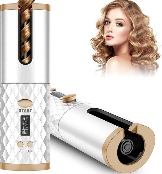 Portable Automatic Hair Curler, Ceramic Rotating Wireless Auto Curling Iron Wand, Portable USB Rechargeable Spin Curler For Hair Styling $90.54 Dana Fashion Color: White Beauty Tools This product description outlines the features of a portable, cordless a