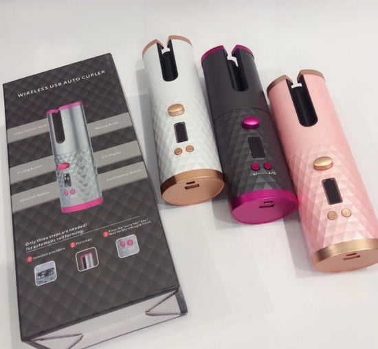 Portable Automatic Wireless Usb Charging Mini Curling Iron $109.53 Dana Fashion Color: 2pcs Black Electrical outlet: USB Beauty Tools Product information: Material: ABS Color classification: white, pink, grey Diameter of heat conductor: 16MM-20MM Product