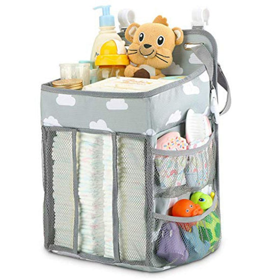 Portable Baby Crib Organizer Bed Hanging Bag $57.56 Dana Fashion Color: Gray Baby Clothing Overview Multifunctional bed hanging storage bags can be equipped with baby clothes, care products, urine pads, baby bottles, tissue box toys, etc. Store all the su
