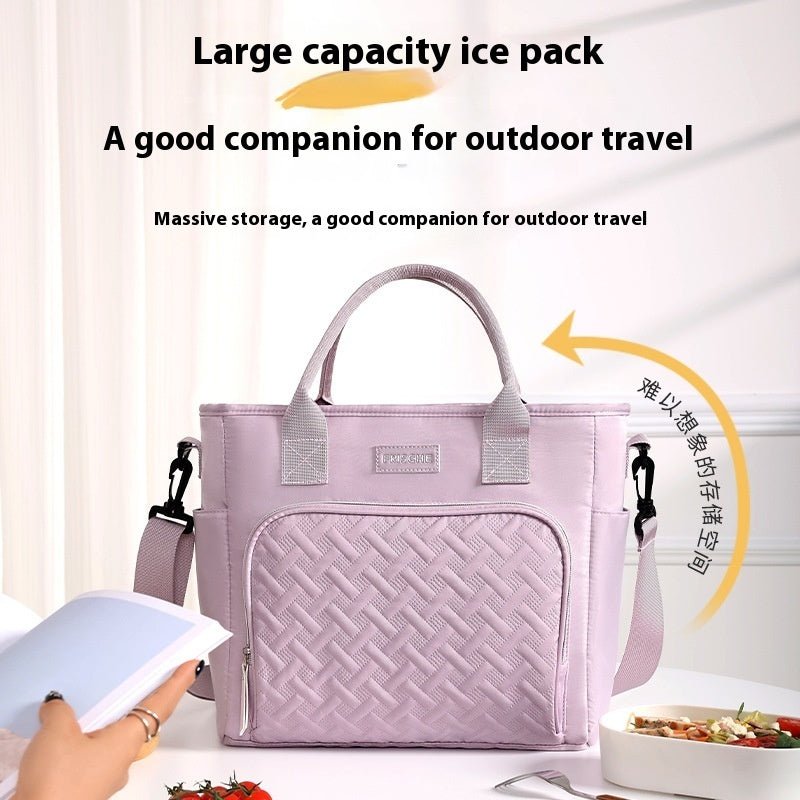 Portable Commuting Fashion Bento Ice Pack Student Heat Preservation $34.74 Dana Fashion Color: Black Women's Bags Product information: Color: portable large capacity ice pack Gray, portable large capacity ice pack black, portable large capacity ice pack p