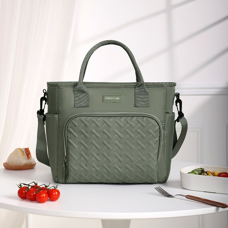 Portable Commuting Fashion Bento Ice Pack Student Heat Preservation $34.74 Dana Fashion Color: Green Women's Bags Product information: Color: portable large capacity ice pack Gray, portable large capacity ice pack black, portable large capacity ice pack p