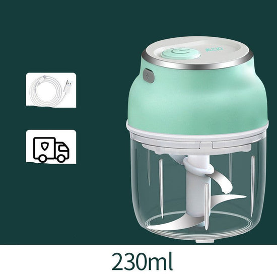Portable Electric Mini Garlic Cutter Masher Vegetable Fruit Meat Food Chopper Grinder $64.34 Dana Fashion Color: 230ml Dana's Kitchen Overview: 1. This product is easy to use, just press the top button to automatically stir, eliminating the trouble of han