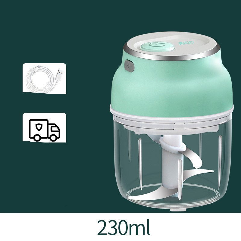 Portable Electric Mini Garlic Cutter Masher Vegetable Fruit Meat Food Chopper Grinder $64.34 Dana Fashion Color: 230ml Dana's Kitchen Overview: 1. This product is easy to use, just press the top button to automatically stir, eliminating the trouble of han