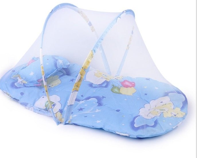 Portable Foldable Baby Kids Infant Bed Dot Zipper Mosquito Net Tent Sleeping Cushion $63.16 Dana Fashion Color: Blue Size: 54x44cm Baby & Mother Specifications: Material: polyester / cotton; Style: folding; Number of doors opened: single door Bracket mate