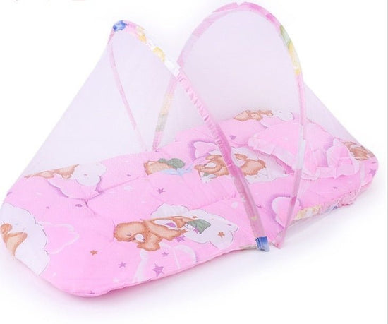 Portable Foldable Baby Kids Infant Bed Dot Zipper Mosquito Net Tent Sleeping Cushion $61.64 Dana Fashion Color: Pink Size: 54x44cm Baby & Mother Specifications: Material: polyester / cotton; Style: folding; Number of doors opened: single door Bracket mate