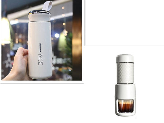 Portable Manual Espresso Coffee Machine $179.00 Dana Fashion Color: White set Dana's Kitchen Overview: Convenient to carry, easy to clean and use, suitable for use The pressure bar slide is optimized for quieter use. After the slide is optimized, the soun