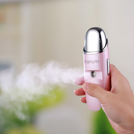 Portable Nano Spray Hydrator For Handheld Face $35.00 Dana Fashion Color: Blue Electrical outlet: USB Beauty Tools Product information: Fog out time: 10 seconds or less Gear: 1 gear Spray heat: cold spray Color: blue, pink, red, purple Input voltage: 5V A